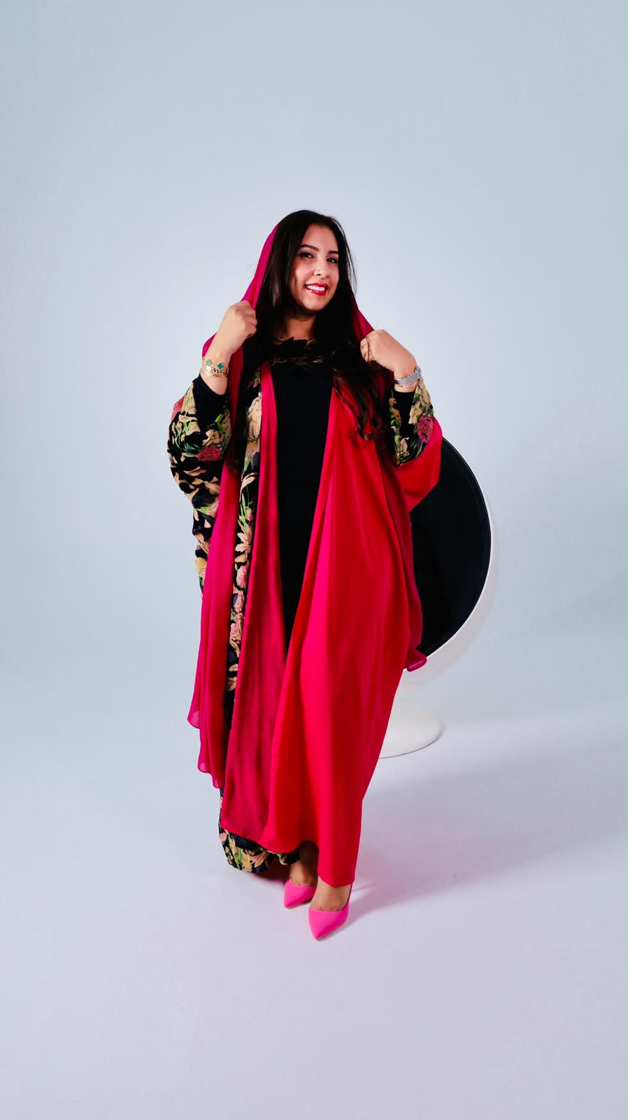 Yakout Abaya - Fuchsia Pink | عباية ياقوت - وردي فوشيا